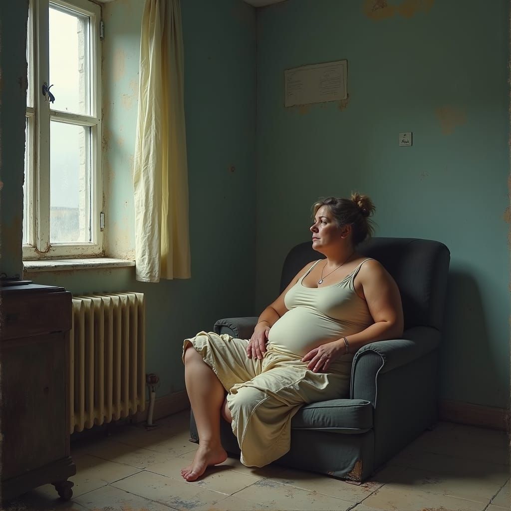 Introspective Woman in Interior, Jeremy Mann Style