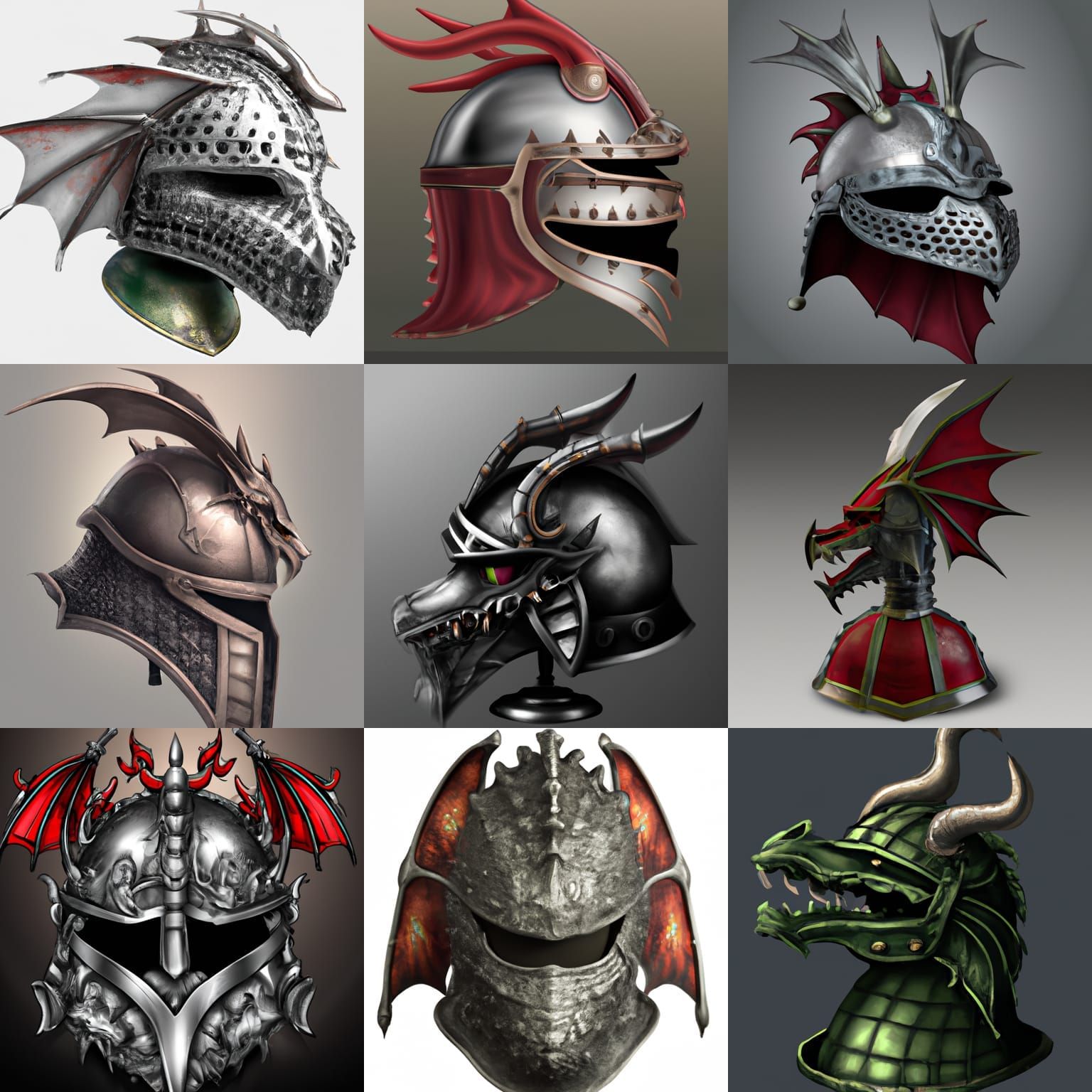 A Collection of Dragon Helm Trophies
