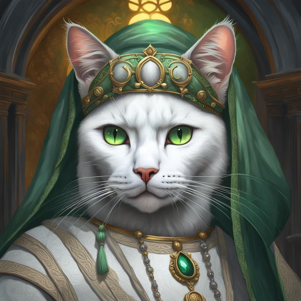 Cat as Mona Lisa: Hyperdetailed Portrait