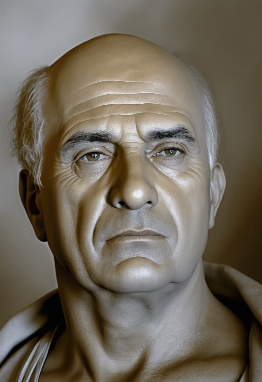 Roman Statesman Marcus Tullius Cicero in Hyper-Realistic Oil...