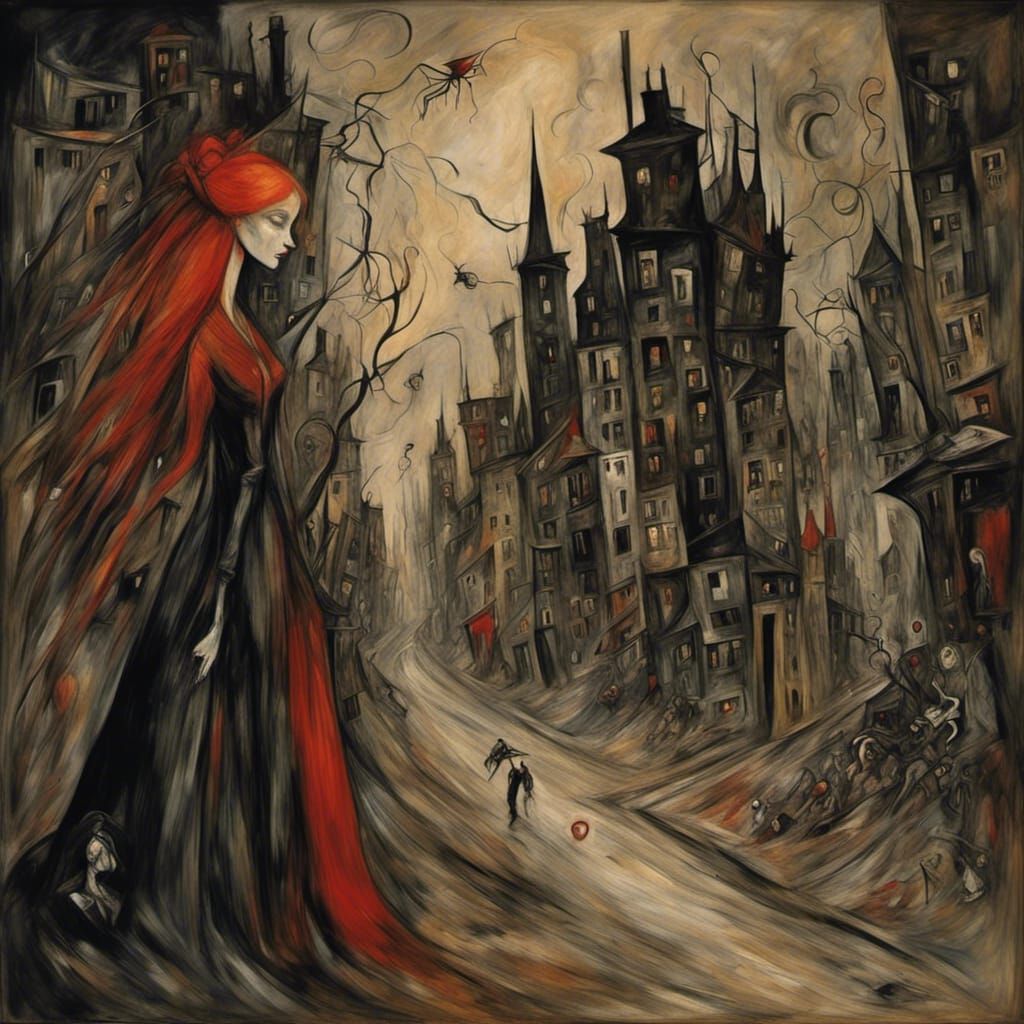 Chalk Art: Broken Mind on a Country Road