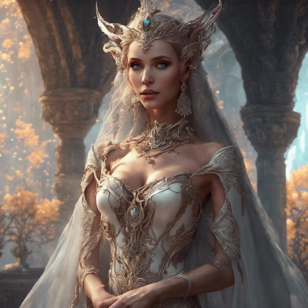 Devil Elf Bride: Detailed Matte Painting in 8K