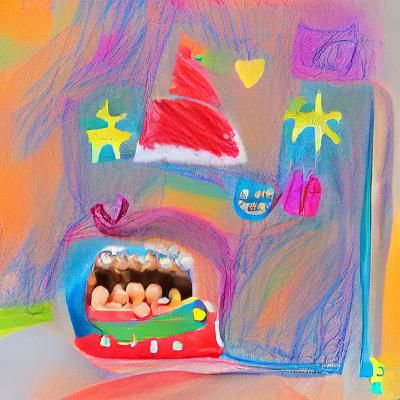 Two Front Teeth Christmas Child's Drawing