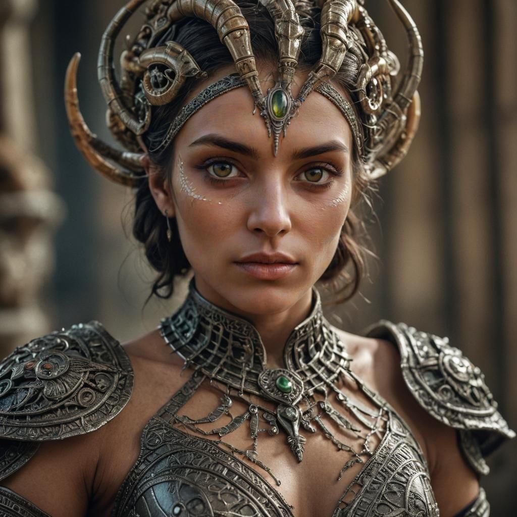 Hyperrealistic Woman Chameleon with Intricate Details