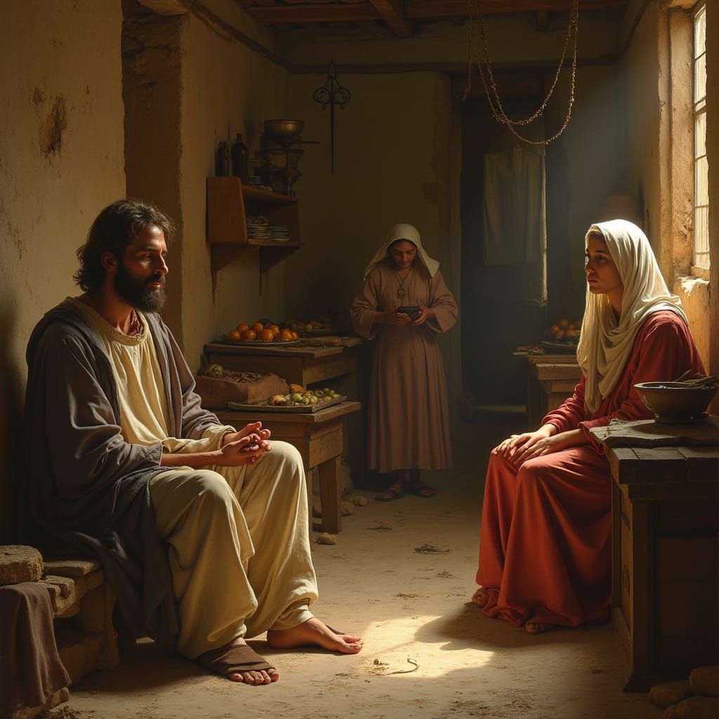 Jesus Visits Mary and Martha: Renaissance Style