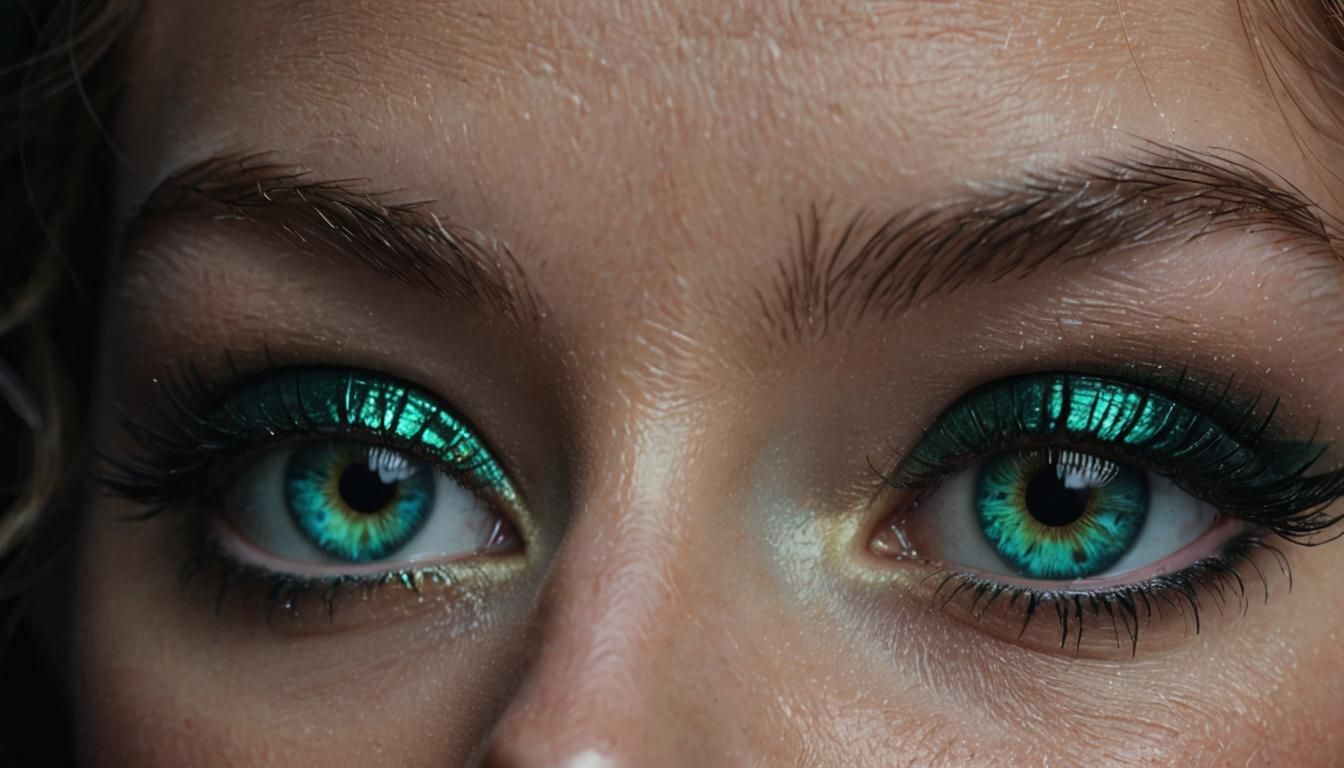 Stunning Blue-Green Eyes in Hyper-Realistic Portrait