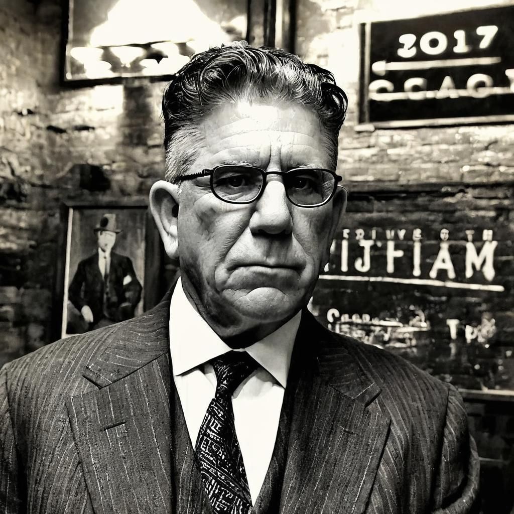 Chicago Gangster Portrait in 1920s Speakeasy