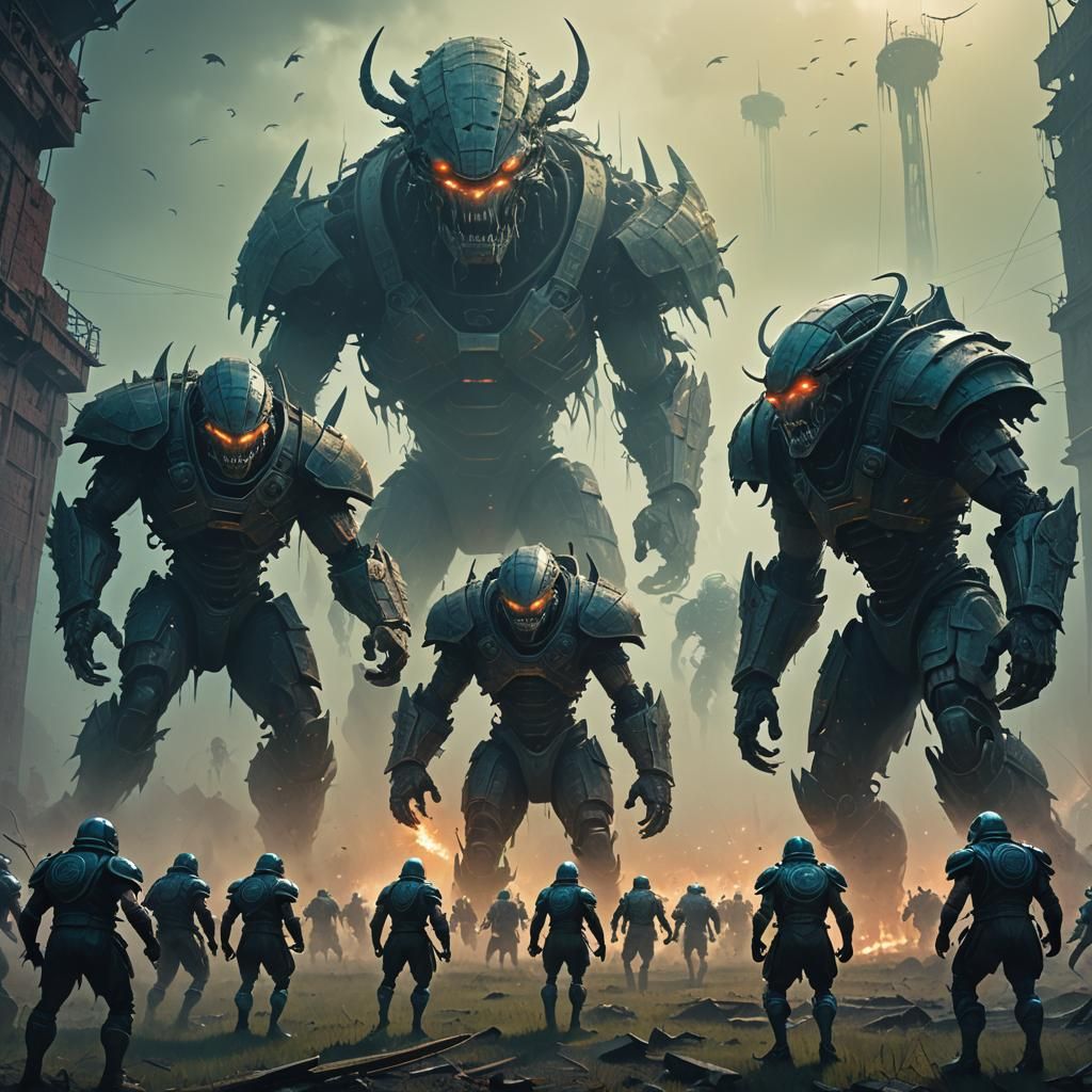 Rugby Players Clash with Aliens in Fantasy Stadium