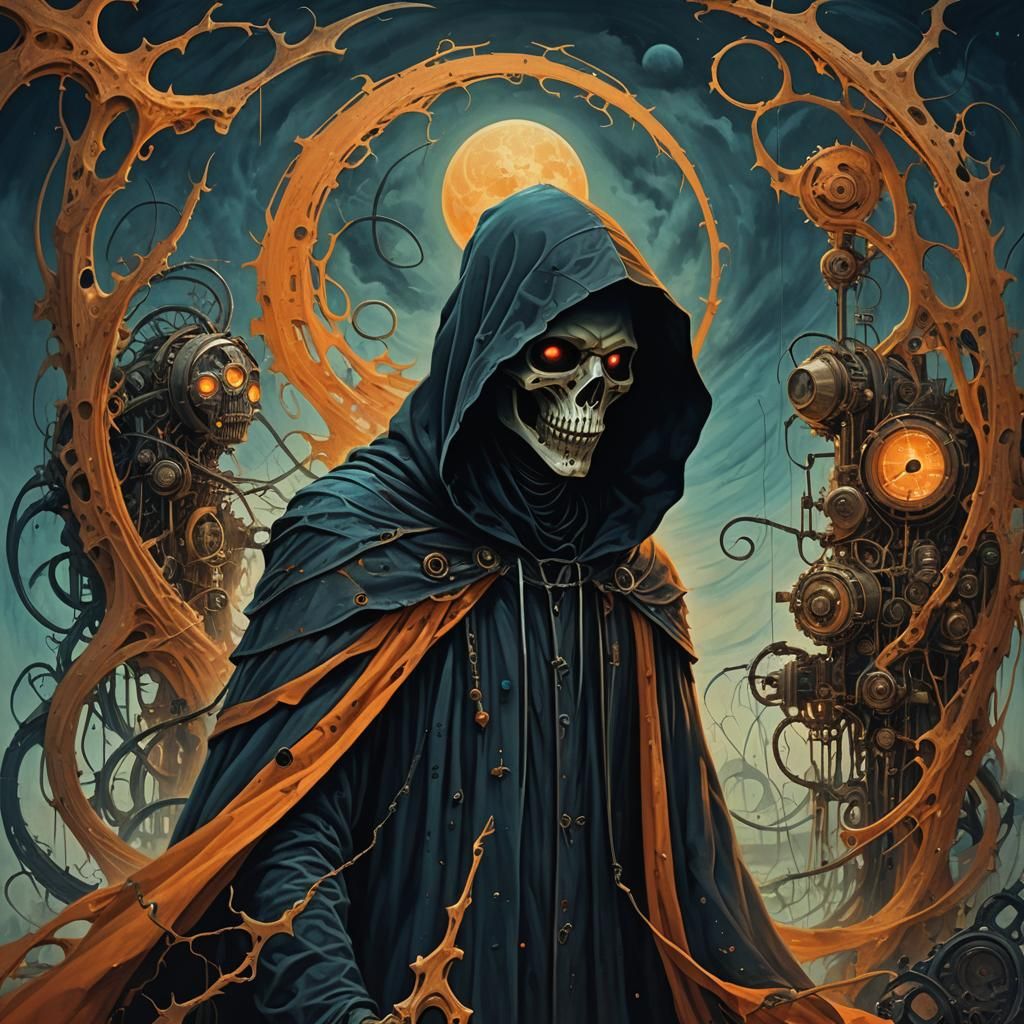 Grim Reaper in Surreal Dark Fantasy Dreamscape