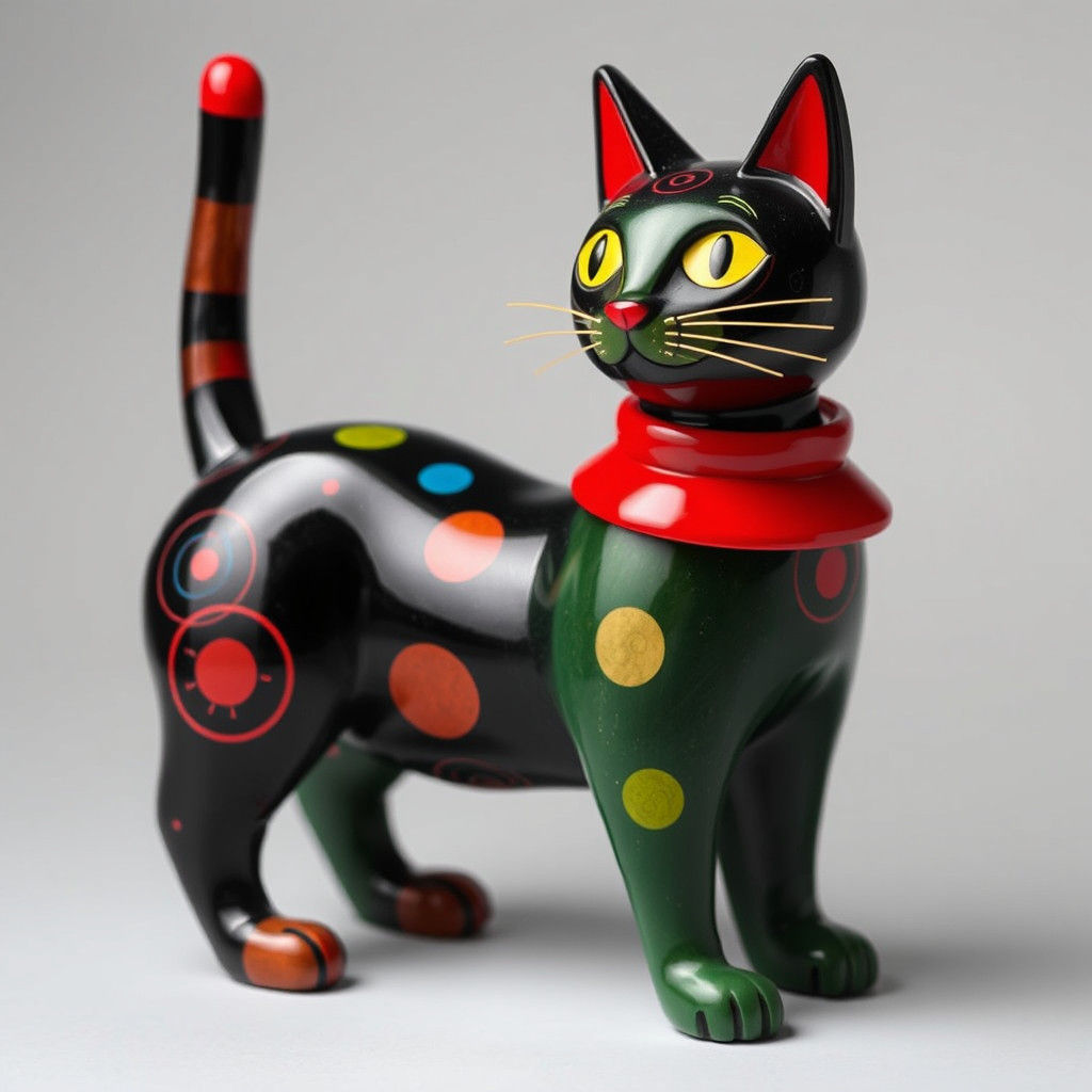Futuristic Toy Cat in Constructivist Style