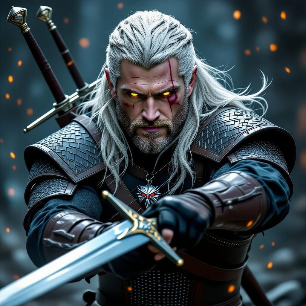 Liam Hemsworth as Geralt: Dark Fantasy Witcher Battle