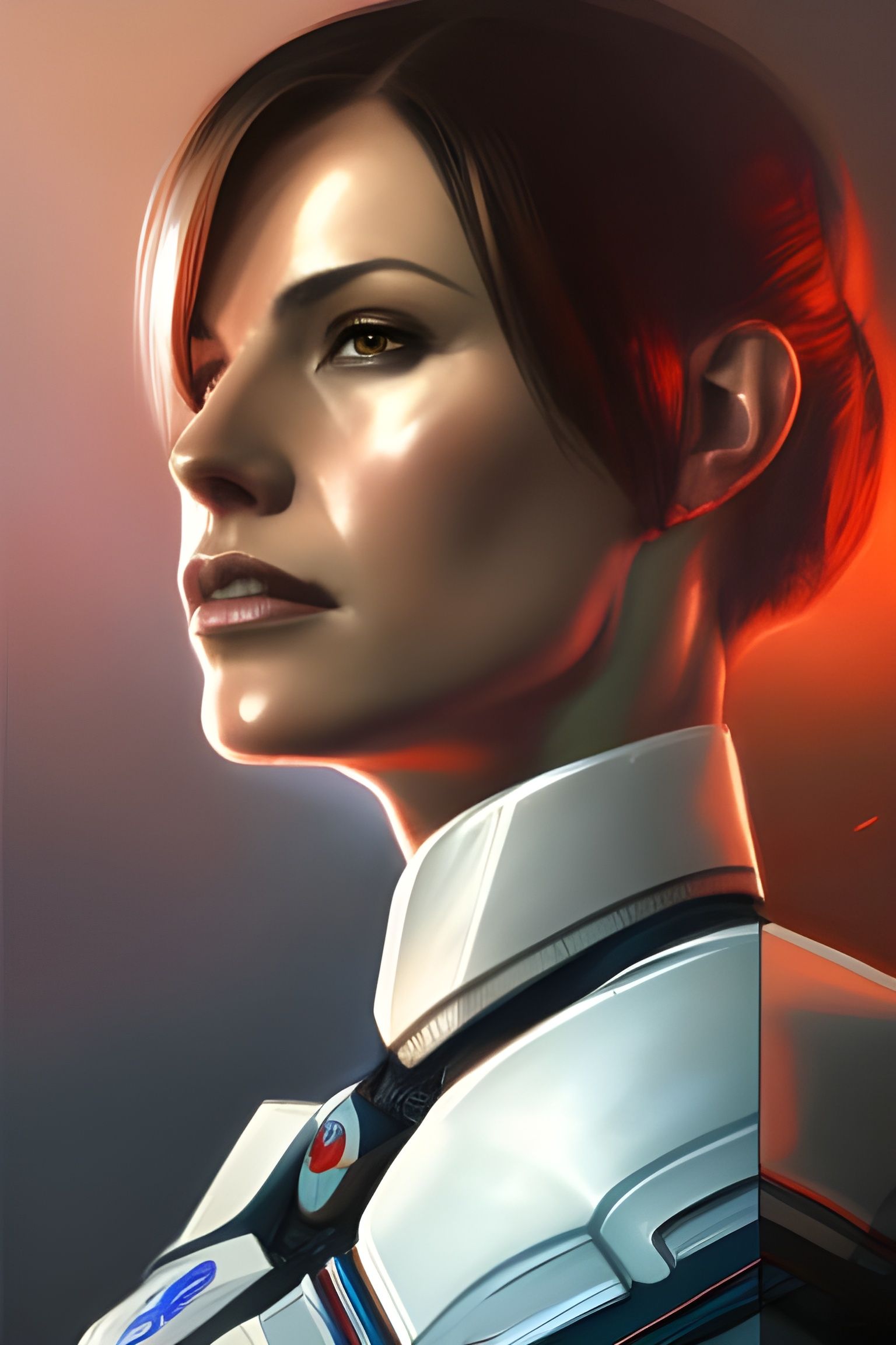 Commander Shepard Portrait in Art Nouveau Style