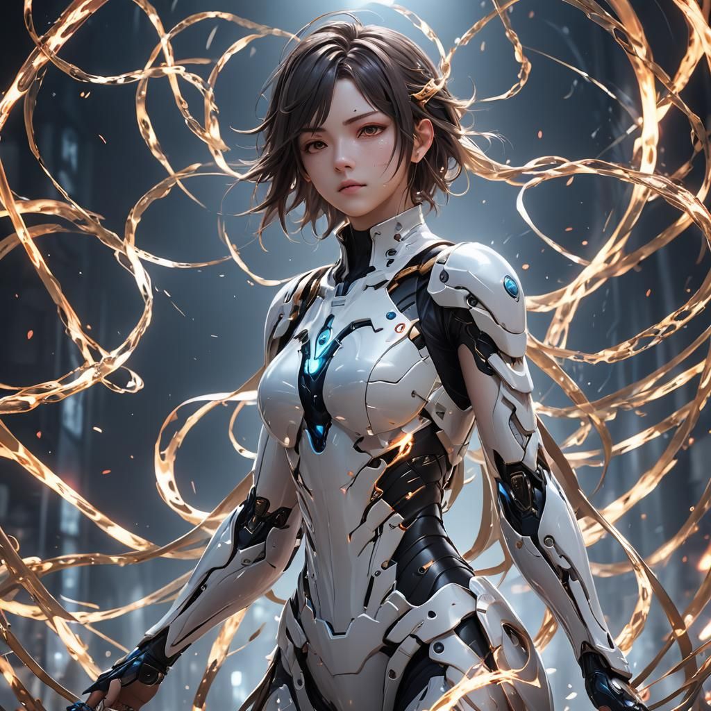 Anime Cyber Girl in 3D Art Style