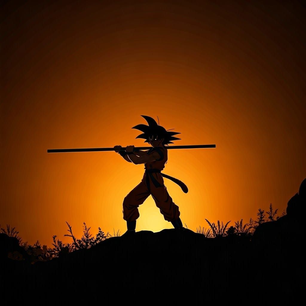 Goku in Cyberpunk Anime Style