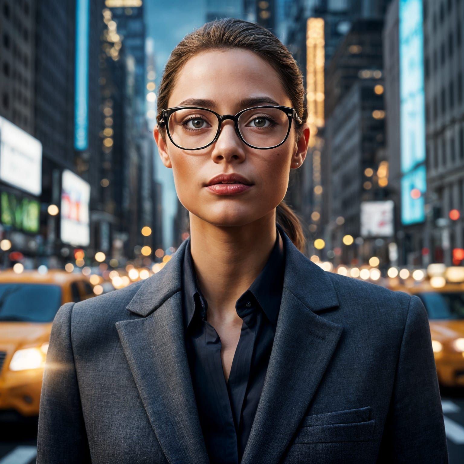 Beautiful Businesswoman Portrait in NYC Street