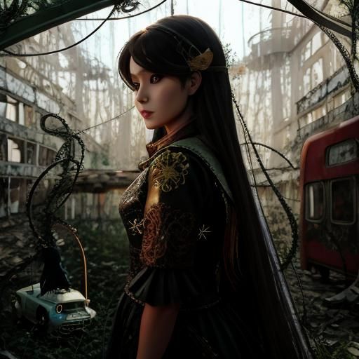 Enchanted Toys in Abandoned Pripyat, Fantasy Art