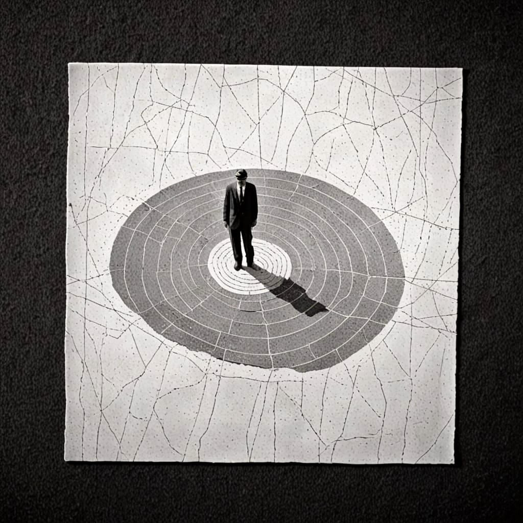 Surrealist Staircase: Giacometti and Magritte Inspired Photo