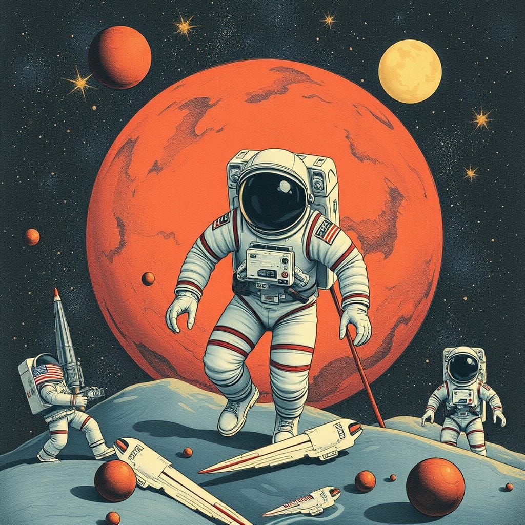 Cosmonautumnal: A Celestial Autumn Landscape