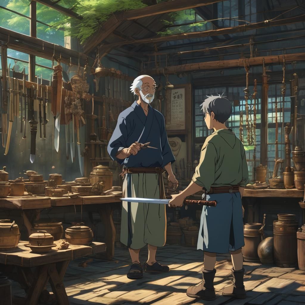 Blacksmith Apprentice in Anime Style