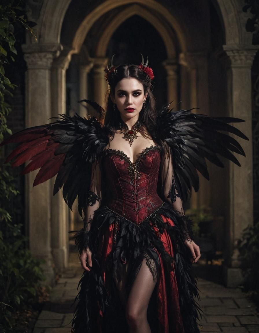 Portrait of a fairy female persona of Dracula personified
