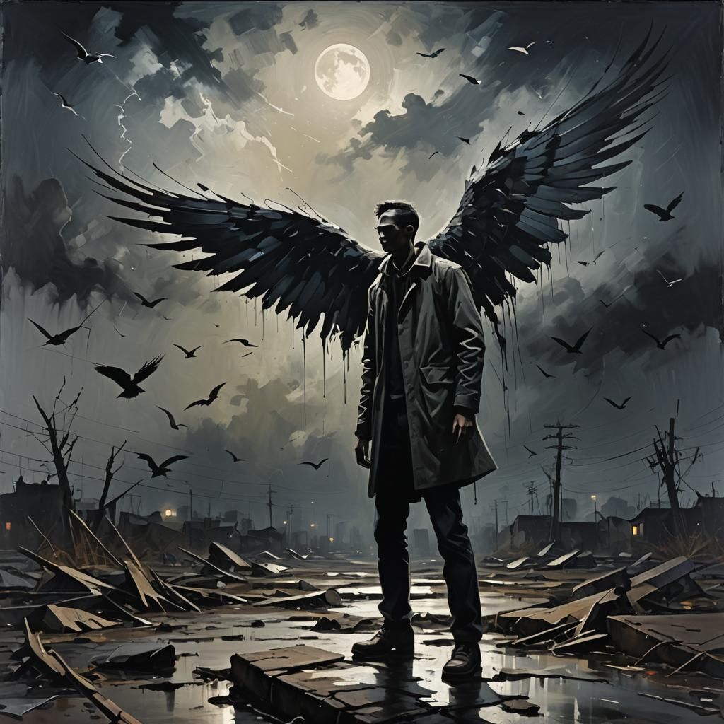 Broken Wings: Abstract Expressionism in Vivid Colors