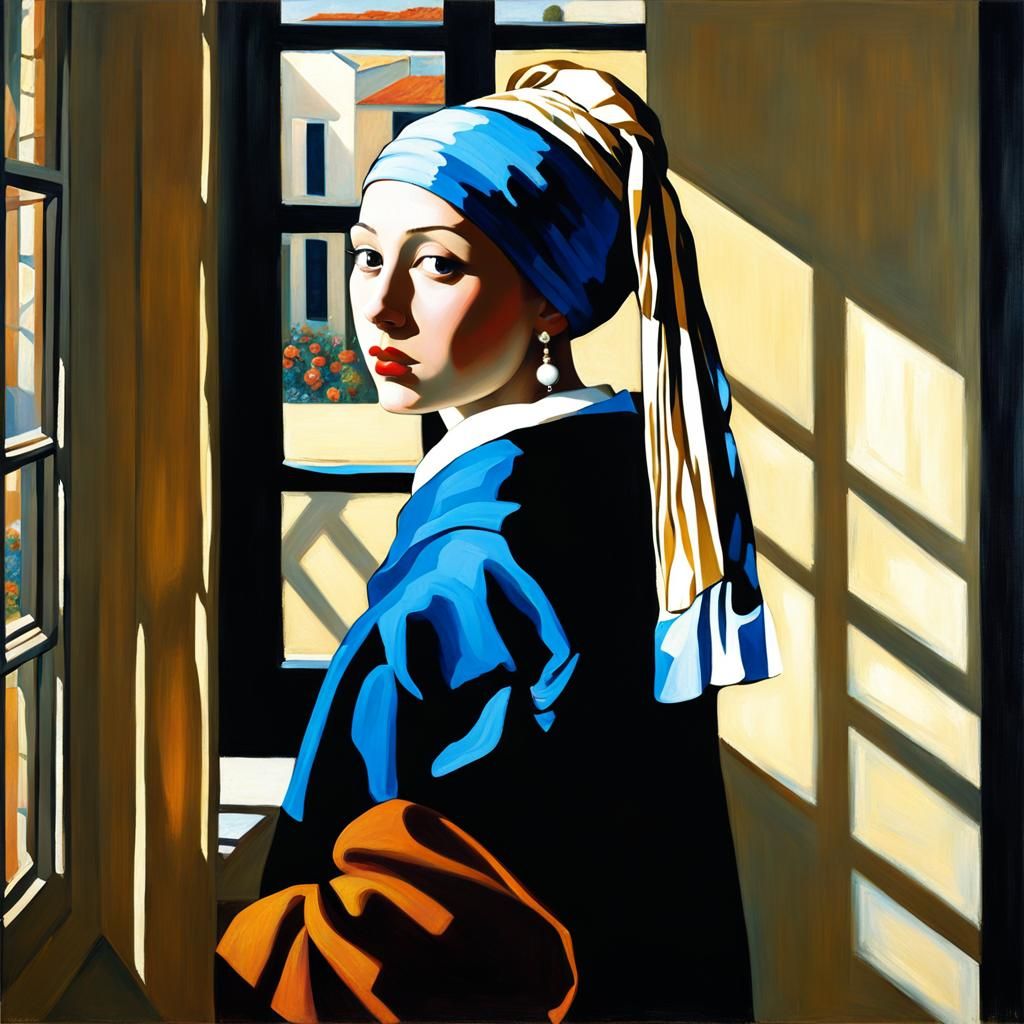 Girl with Pearl Earring: Impressionistic Fusion Art