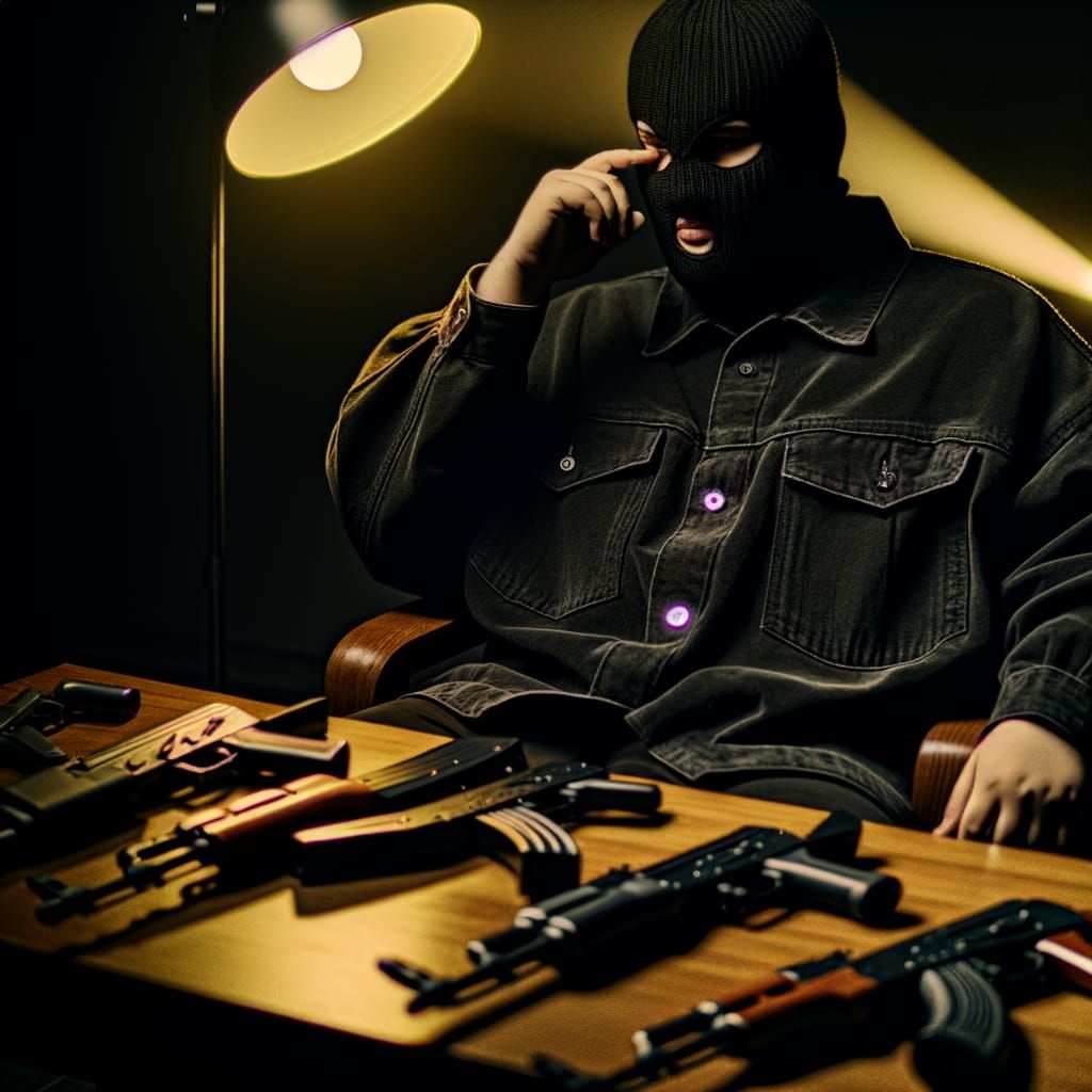 Mysterious Gunman in Vintage Ambiance