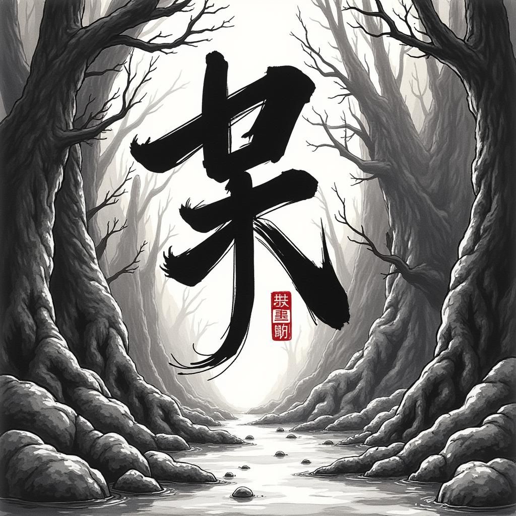 Mystical Ink Artwork of Gen Studio in Anime Style