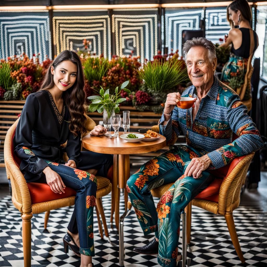 Surreal Alien Restaurant Celebration in Magical Realism