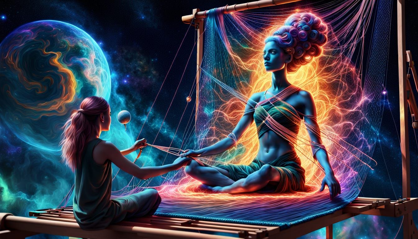 Cosmic Weaver: A Colossal Figure of Starlight