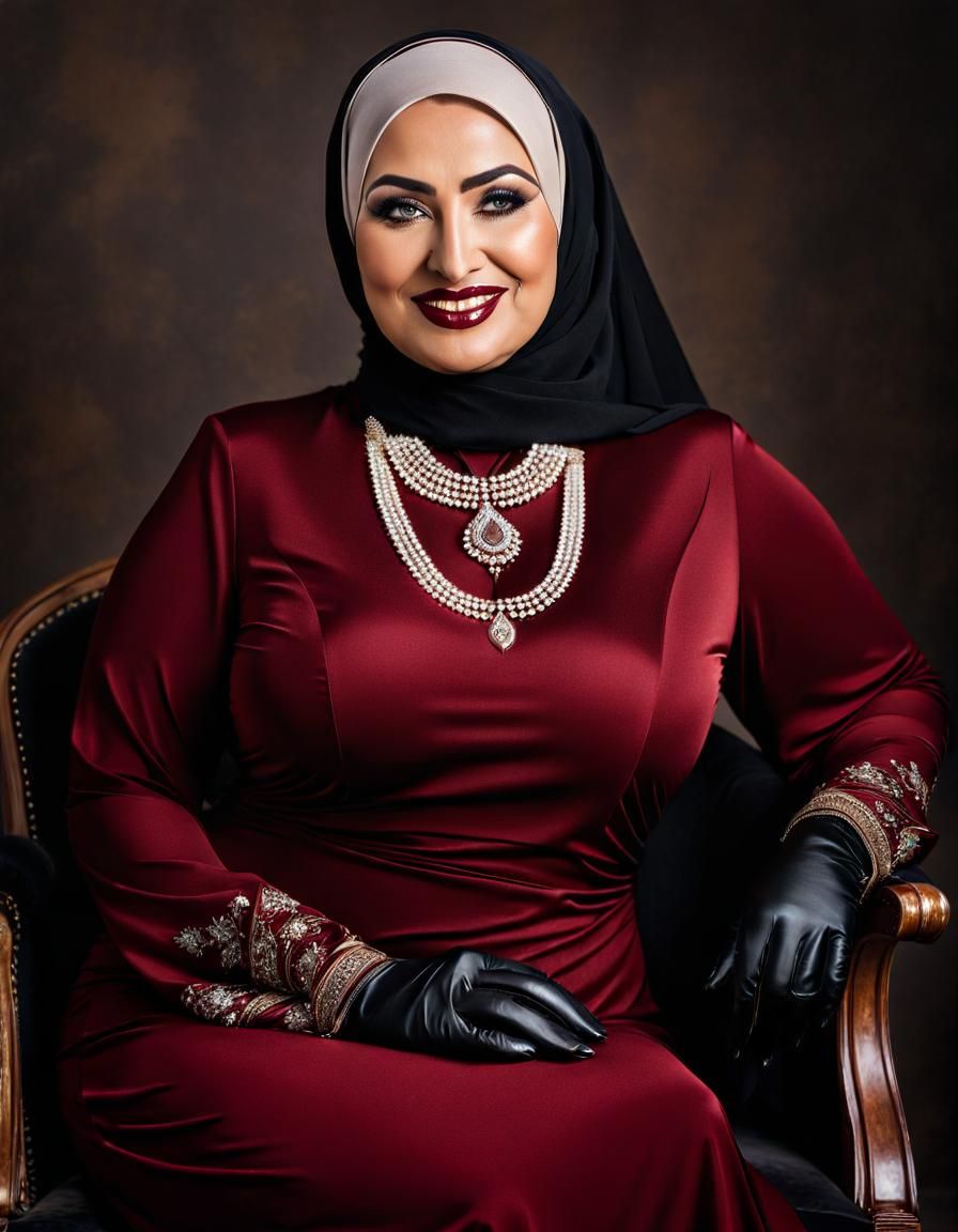 Elegant Hijabi Woman Portrait in Hyperrealistic Style