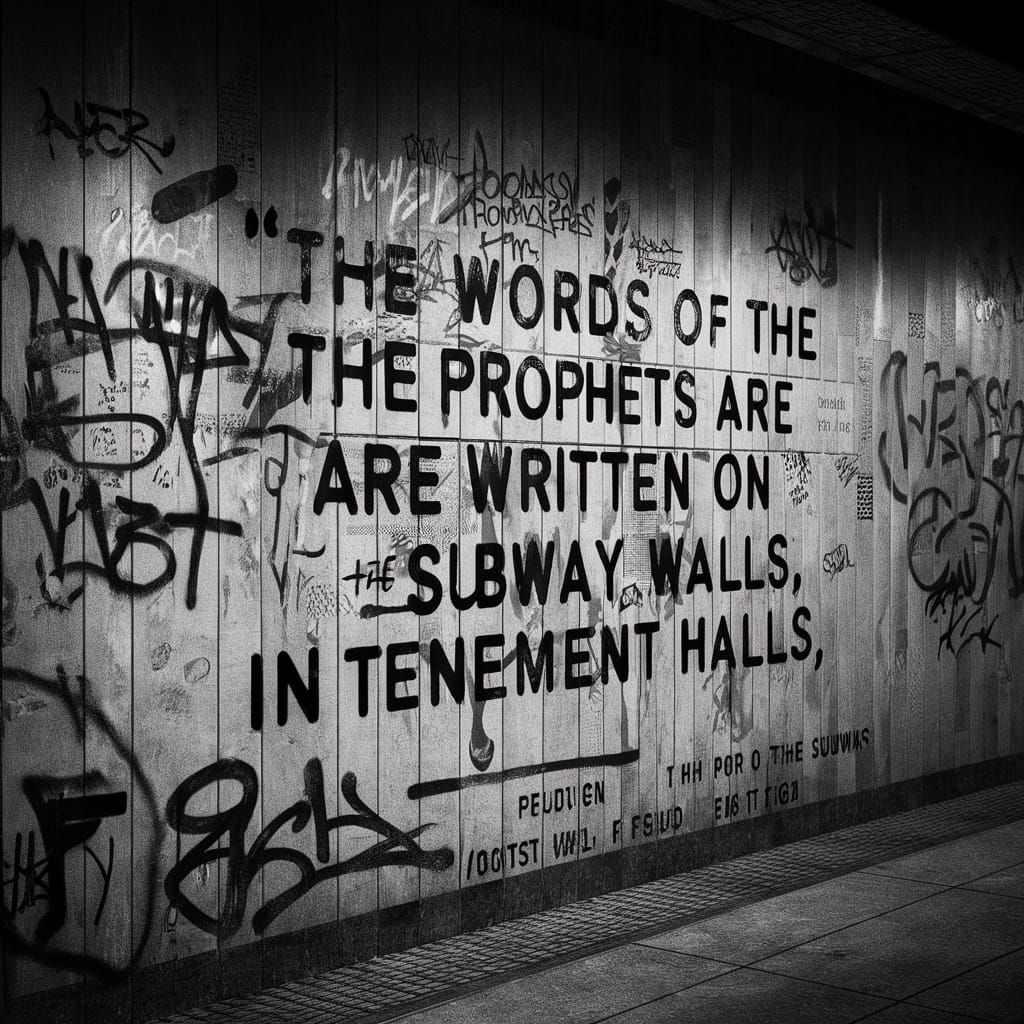 Monochrome Subway Graffiti: Echoes of Urban Life