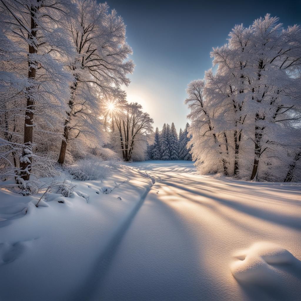 Hyperrealistic Winter Wonderland in Cinematic Style