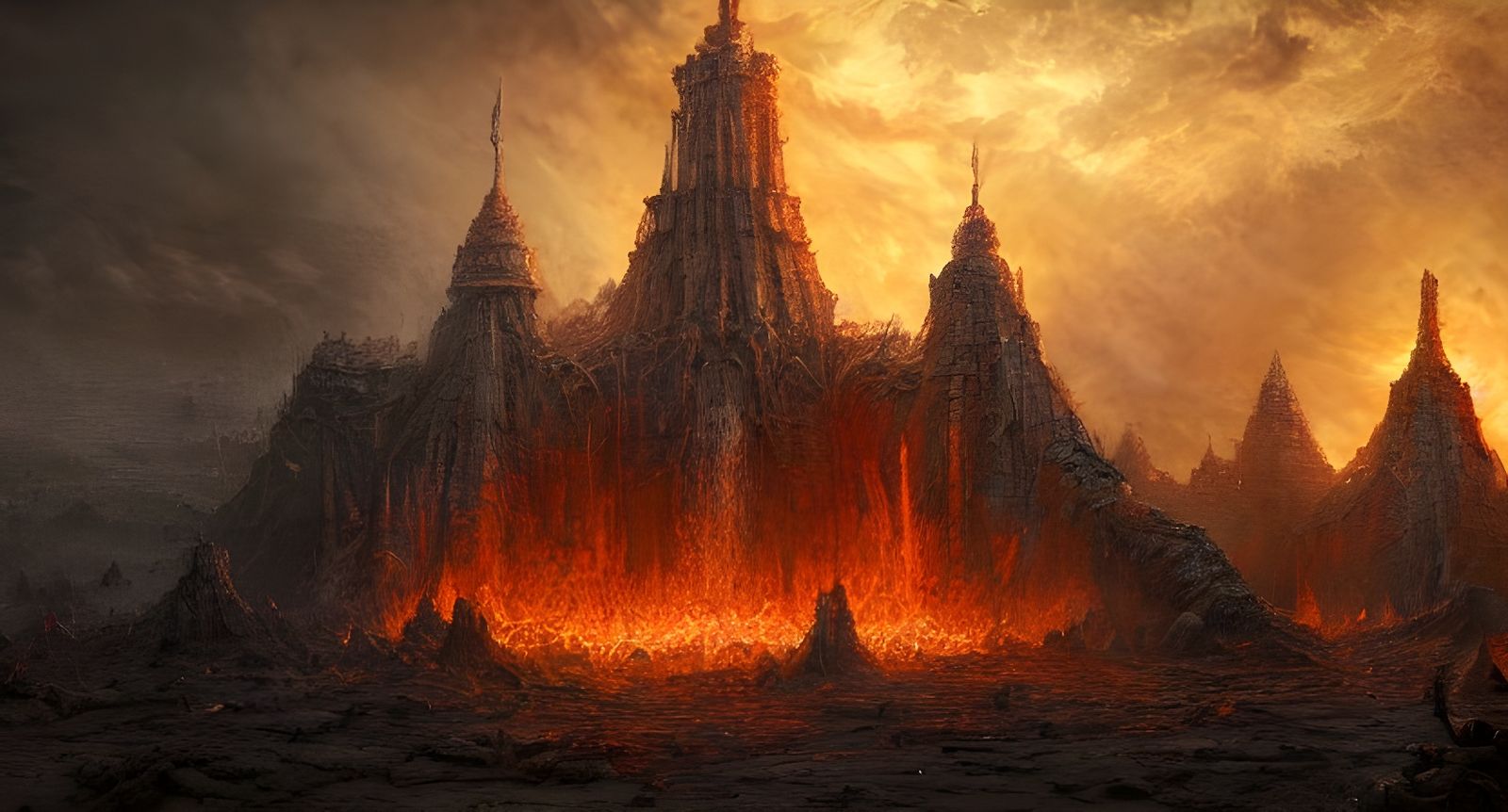 Epic Temple of Fire God Concept Art