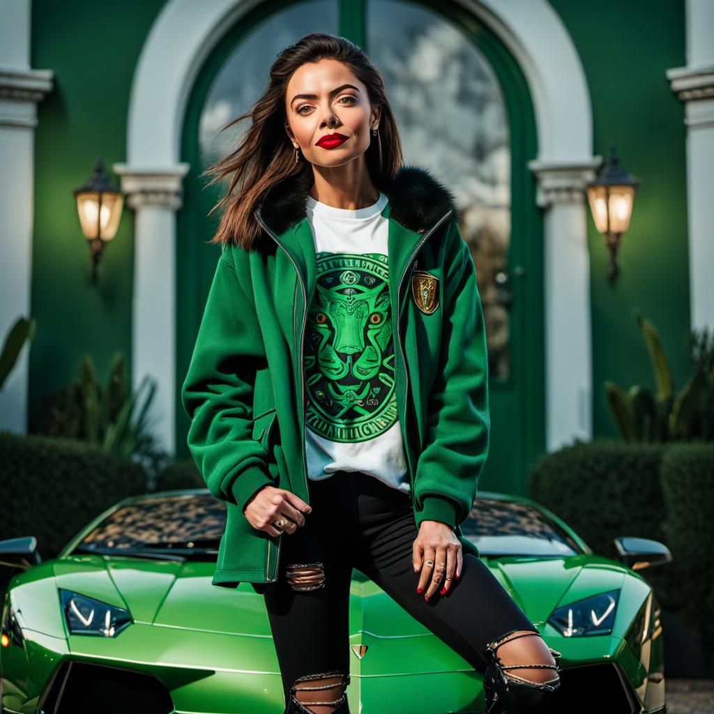 Slytherin Fashionista by Lamborghini: Hyperrealistic Digital...