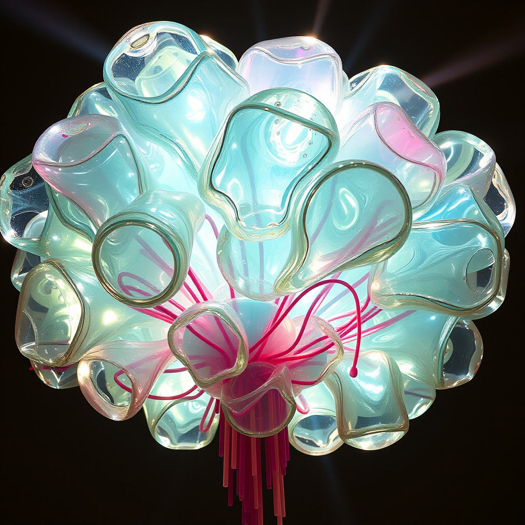 Dynamic Light Dances on Molten Glass