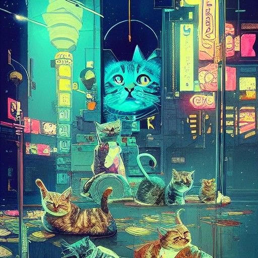 Cats at the Cinema: Cel-Shaded Matte Photo