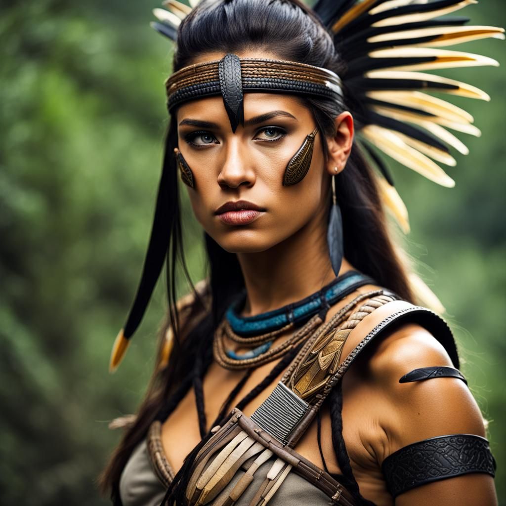 Young Amazon Warrior Woman Ready for Battle