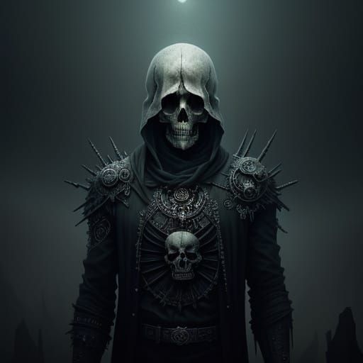 Ethereal Macabre Skull in Muted, Ancient Aesthetic