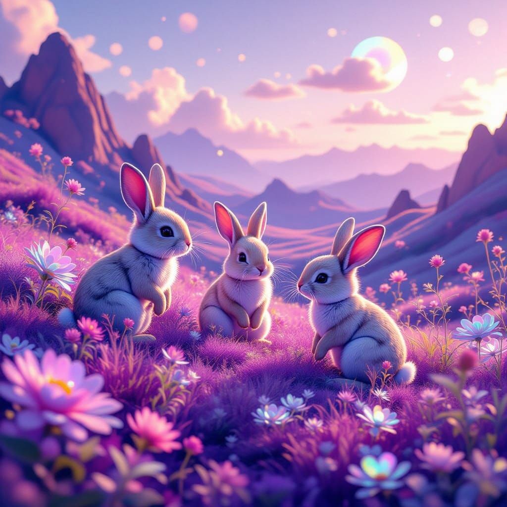 Battle Bunnies Celebrate on a Purple Plateau