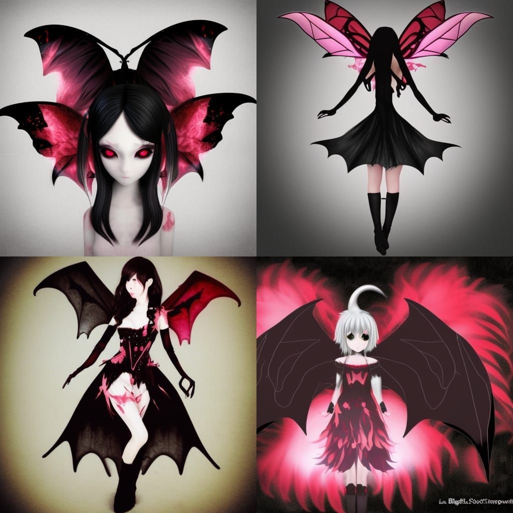 Blood Moon Fairy Wings: Dark Goth Anime Design