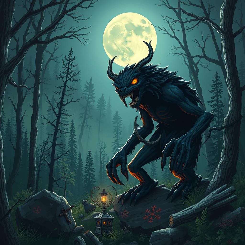 Otherworldly Cryptid in a Magical Forest