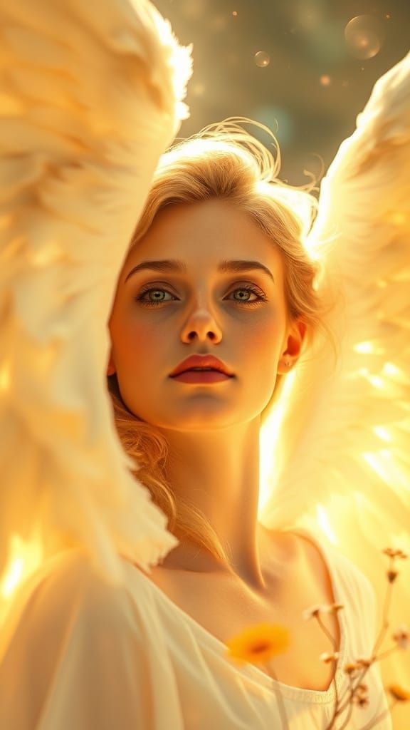 Radiant Angel in Heavenly Garden