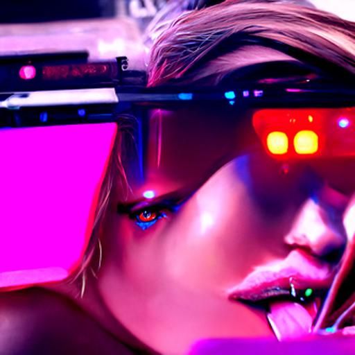 Cyberpunk Succubus in Neon Retro Style
