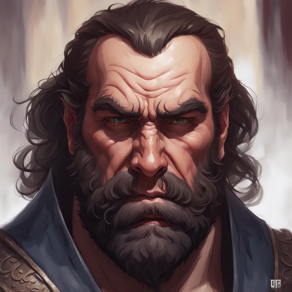 Detailed Portrait of Bluto Krogarov in Artgerm Style