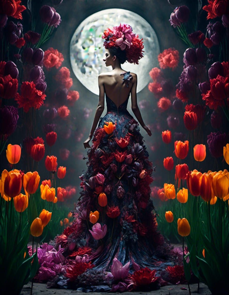 Tulip Gown in Extravagant Fashion Photography Style