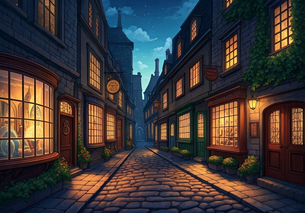 Enchanting Magical Marketplace at Twilight