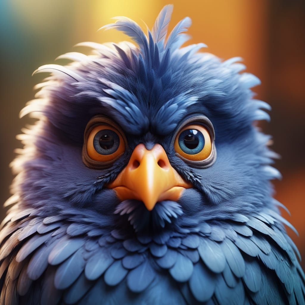 Grumpy Chick Portrait in Disney Style