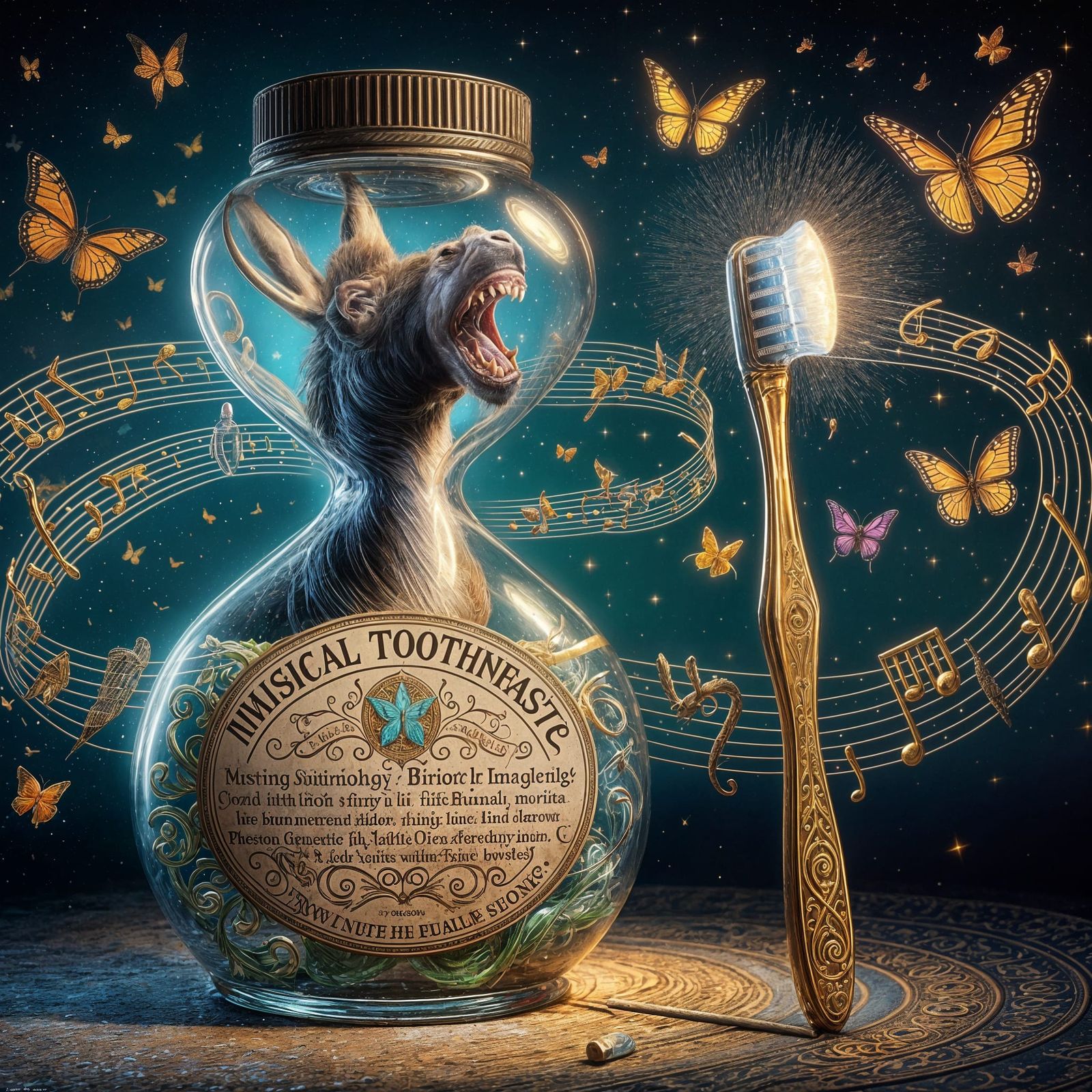 Vibrant Musical Toothpaste in Whimsical Van Gogh Style