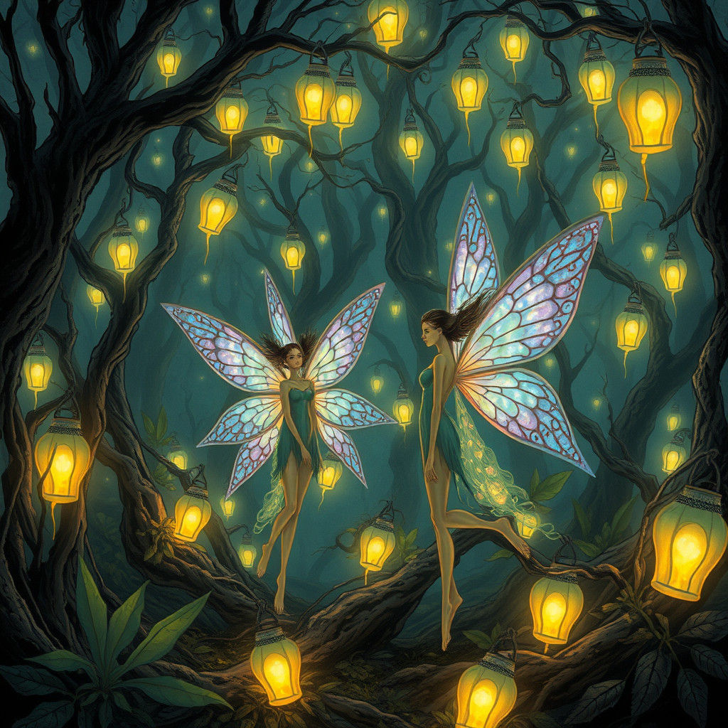 Enchanted Forest: Ethereal Fey in a Mystical Realm